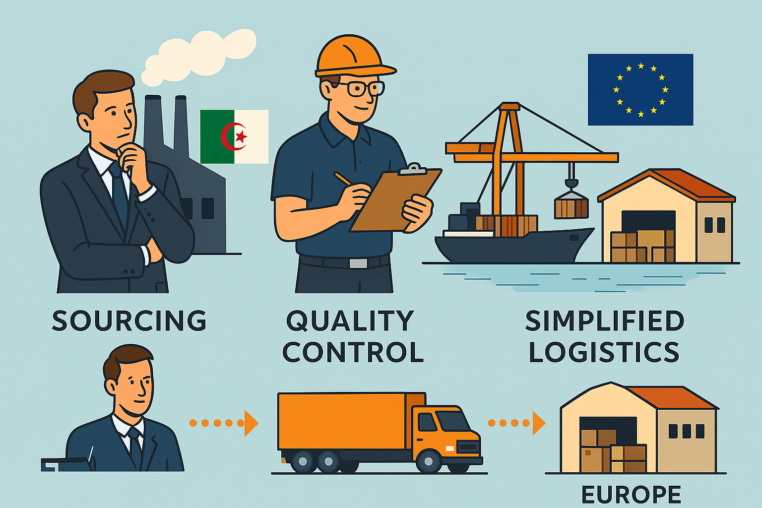 Illustration chaîne logistique